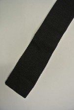 Solide Noir Étroit Slim Soie Coffre Cravate 2 " Large 44 " Long