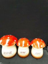 Ancien Pots Faience Déco Champignons Cuisine Tiles Azulejos Déco 