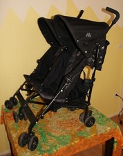 Poussette double Jumeaux MACLAREN Twin Triumph noire en très bon état