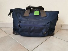 La Martina - Sac de voyage souple - Valise - Toile Marine et Cuir Marron