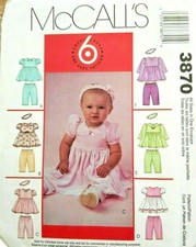 3870 PATRON McCALL'S ROBE TUNIQUE PANTALON TAILLE 3 AU 12 MOIS