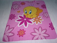 Plaid léger multicolore polaire TITI tons roses 1 personne  TBE