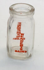 Wengerts Dairy Lebanon PA Mini Creamer Milk Bottle 2 1/4” Orange Pyro