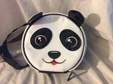 Panda Lunch Bag Tote Bento Oval 8" w Strap Zipper Fit and Fresh 