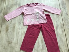 Pyjama fille rose et bordeaux motif lapin blanc Taille 3 ans