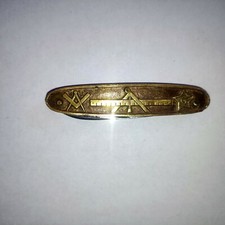 couteau ancien FRANC MACON Bronze Contento Made In Germany Canif