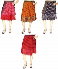 10 Pièces Mix Lot Vintage 2 Couche Soie Sari Magique Enroulé Jupes Robe Plage