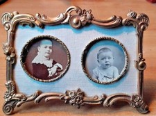 superbe double cadre photo en bronze à poser suspendre XIX ème  style Louis XV 