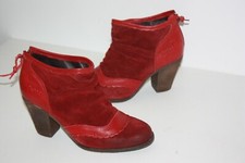DKODE  Bottines Boots Bi Matière Rouge Foncé Talons T 37 TBE