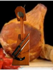 Support à Jambon Base Antidérapante - Porte Jambon + couteau et fusil à aiguiser