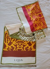 LANVIN très grande Écharpe Vintage Soie 178x42 cm en très bon état