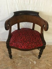 Fauteuil de Bureau dit "de Notaire" style Louis Philippe en Noyer - assise cuir