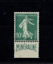 FRANCE YVERT 188 A " SEMEUSE 10c BANDE PUBLICITAIRE MINERALINE" NEUF xx TTB X678