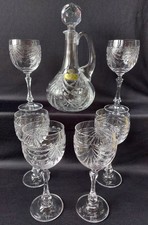 6 verres a vin et carafe en cristal de Lorraine modèle Gérard en coffret 