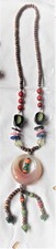 COLLIER SAUTOIR  PENDENTIFen PIERRE FINE AGATE   et PERLES DIVERSES B AUDOIN**
