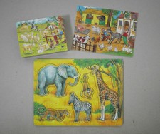 Lot de puzzles en bois pour enfants, animaux de la savane et de la ferme