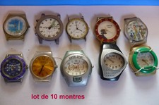 lot de 10 montres mécaniques et a piles ancienne, pour pièces