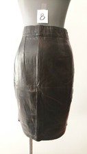 Jupe cuir Agneau  N°8bis  "Noir"  Vintage 1980 - Modèle  neuf - T.36