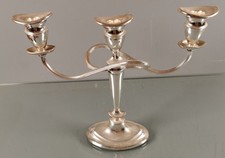 CHANDELIER ancien METAL ARGENTE 3 Feux Silver Plated Candlestick decoration Y