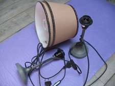 2 abat-jour lampe pieds métal gris à poser POMAX TBE