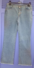 QUICKSILVER "JEANS DÉLAVÉ avec franges" ROXY - VINTAGE ANNÉES 2000 Taille 3 