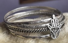 bracelet jonc d’enfant x 5 argent massif Afrique du nord 