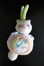 61. DOUDOU PELUCHE MUSICAL BABY NAT' OURS  PANDA PANDY BLANC VERT MAUVE TTBE 