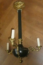 Lustre de style empire directoire 3 lumière en bronze doré tôle patinée superbe
