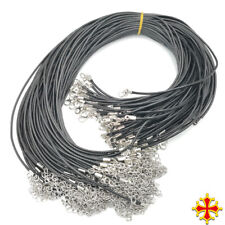 Collier Coton Ciré Cordon Noir Huilé 2mm (1 à 100pcs) | Ajustable 43 à 48cm