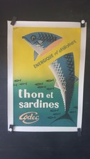 AFFICHE POISSON THON  DECO  SYMPA  LITHO ANNEES 1960