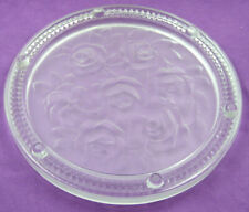 Plateau de cloche à fromage à décor de fleurs - Verre moulé - Parfait état