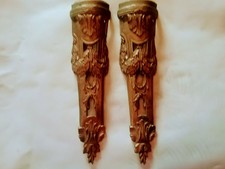 2  ORNEMENTS   POUR   MEUBLES   ANCIENS   BRONZE   DORE  POUR   LIT  OU  ARMOIRE