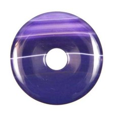 Donut Pi Chinois en agate colorée lilas pour pendentif - Diam: 4 cm