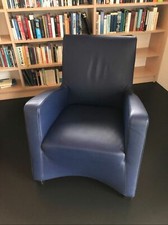 Fauteuil Wittmann Duke cuir bleu 