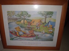 The Teddy Bear Family tableau Ilona Hertzberger 57X50 Cm avec le cadre