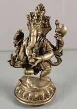 RELIGION ancienne Statuette Figurine GANESH Bouddhisme BRONZE decoration Art P