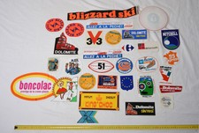 lot 30 autocollants vintage thème SKI SPORT / Pêche/ alimentation  / Armée / 