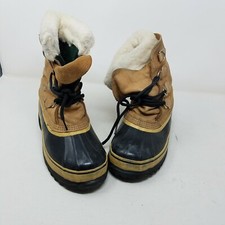 Sorel Caribou Bottes Cuir Marron Fourrure Feutré Doublé Hiver Neige Femmes 7