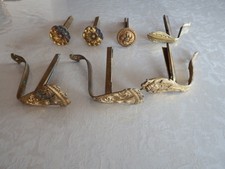 Lot de Cache-Pitons Anciens pour Barre à Rideau Laiton et Bronze