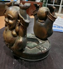 Gold Colored Ceramic Buddha's Hands up Candle Holder