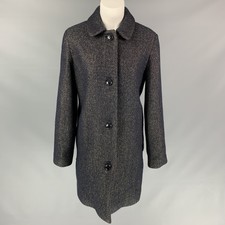 A.P.C.Taille 6 Noir et Doré Laine Mélange Métallique Manteau