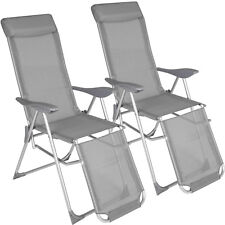 Lot de 2 Fauteuil pliable en aluminium chaise multi-positions terrasse jardin