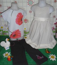 vêtements fille 6 ans,pantacourt ORCHESTRA,t-shirt ZARA,robe LAFAYETTE