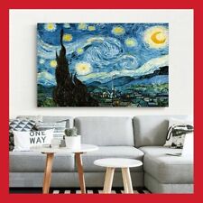 VAN GOGH ŒUVRE LA NUIT ÉTOILÉE LITHOGRAPHIE TOILE COTON TABLEAU POSTER PEINTURE