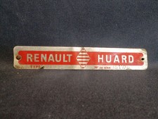 Ancienne Plaque Renault Huard en aluminium, auto VINTAGE 