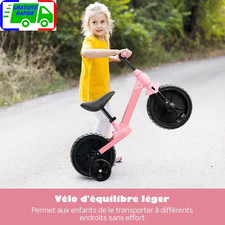 Draisienne 4 en 1 Vélo d'Équilibre Enfant avec Pédales Amovibles et Roues d'Entr