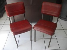 ancienne chaises de bureau d'atelier en métal et skaï 