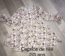Caprice De Fille 3 Ans Fille : Robe Fleurie Hiver   TBE