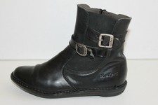 KICKERS  Bottines Boots Cuir Lisse Noir Doublées Cuir T 36 TBE