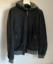 Blouson en daim noir avec capuche Chevignon, taille M, TBE